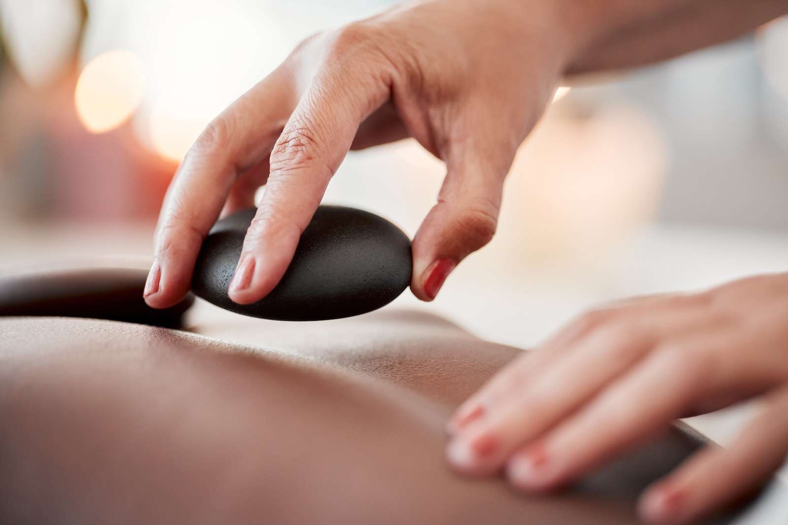 hot stone massage using hot stones